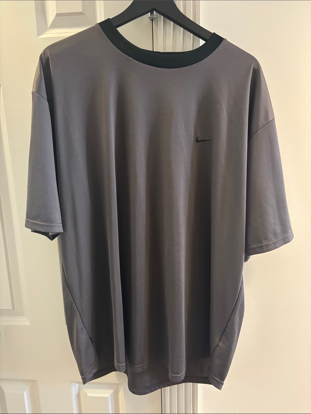 Nike Men’s Short Sleeve Tee — Gray with Black Neck